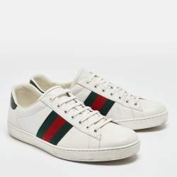 Gucci White Leather Ace Sneakers Size 43
