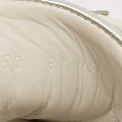 Gucci Silver Leather Ace Sneakers Size 42.5