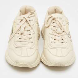 Gucci Cream Leather Vintage Logo Rhyton Sneakers Size 43.5