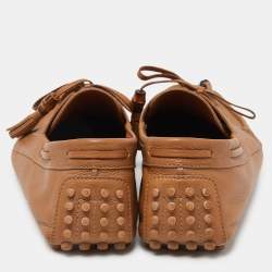 Gucci Brown Leather Bamboo Tassel Loafers Size 43.5 