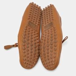 Gucci Brown Leather Bamboo Tassel Loafers Size 43.5 