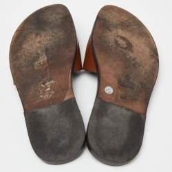 Gucci Brown Leather Horsebit Slides Size 43.5 