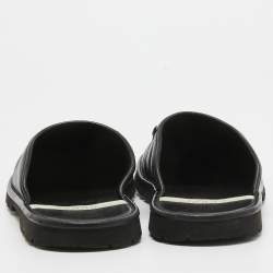 Gucci Black Leather Horsebit Flat Mules Size 42.5
