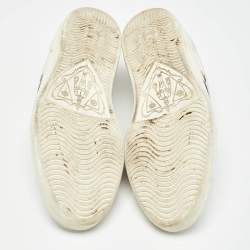 Gucci White Leather Wolf Print Ace Sneakers Size 44.5