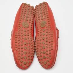 Gucci Red Leather Web Slip On Loafers Size 43