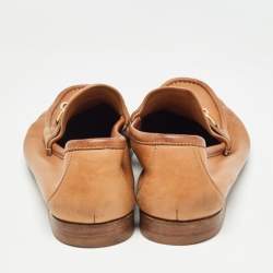 Gucci Tan Leather Horsebit Loafers Size 42