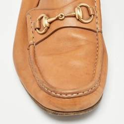 Gucci Tan Leather Horsebit Loafers Size 42