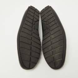 Gucci Black Microguccissima Leather Slip On Loafers Size 43