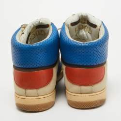 Gucci Multicolor Perforated Leather Screener GG High Top Sneakers Size 44.5
