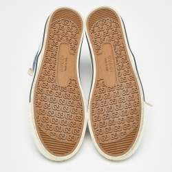 Pre Owned Gucci Blue/Ivory GG Denim Tennis 1977 Sneakers Size 42