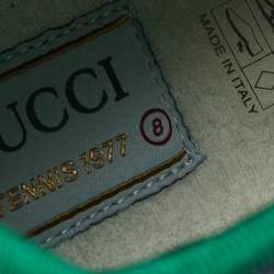 Pre Owned Gucci Blue/Ivory GG Denim Tennis 1977 Sneakers Size 42