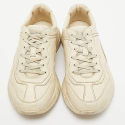 Gucci Cream Leather Rhyton Sneakers Size 43 