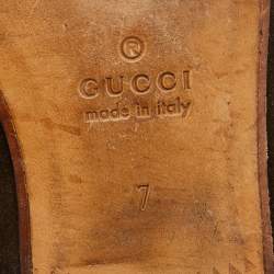 Pre Owned Gucci Suede Brown Suede Horsebit Slip On Loafers Size 41