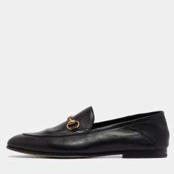 Gucci Jordaan Black Leather Horsebit Loafers Size 42.5