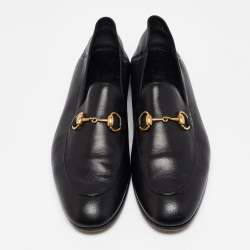 Gucci Jordaan Black Leather Horsebit Loafers Size 42.5