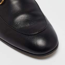 Gucci Jordaan Black Leather Horsebit Loafers Size 42.5