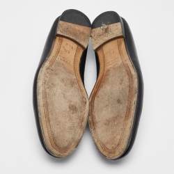 Gucci Jordaan Black Leather Horsebit Loafers Size 42.5