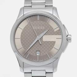 Gucci Brown Stainless Steel G-Timeless YA126445 Men's Wristwatch 38 mm