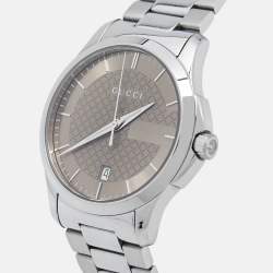 Gucci Brown Stainless Steel G-Timeless YA126445 Men's Wristwatch 38 mm