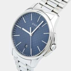 Gucci Blue Stainless Steel G-Timeless YA126316 Men's Wristwatch 40 mm