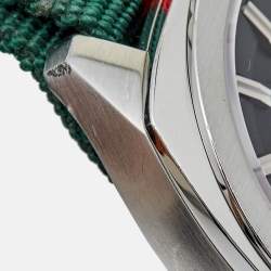 Pre Owned Gucci Black Stainless Steel Nylon GG2570 Series YA142305 Men's Wristwatch 41 mm