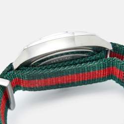 Pre Owned Gucci Black Stainless Steel Nylon GG2570 Series YA142305 Men's Wristwatch 41 mm