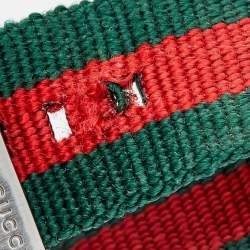 Pre Owned Gucci Black Stainless Steel Nylon GG2570 Series YA142305 Men's Wristwatch 41 mm