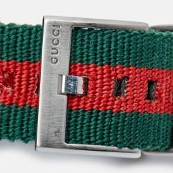 Pre Owned Gucci Black Stainless Steel Nylon GG2570 Series YA142305 Men's Wristwatch 41 mm