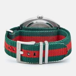 Pre Owned Gucci Black Stainless Steel Nylon GG2570 Series YA142305 Men's Wristwatch 41 mm