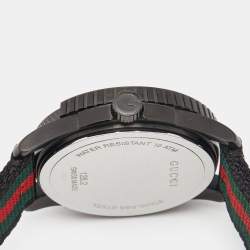 Gucci Black PVD Coated Stainless Steel Nylon G-Timeless YA126229 Men's Wristwatch 44 mm