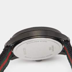 Gucci Black PVD Coated Stainless Steel Nylon G-Timeless YA126229 Men's Wristwatch 44 mm