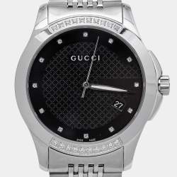 Gucci Black Stainless Steel G-Timeless YA126408 Unisex Wristwatch 38 mm