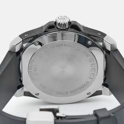 Gucci Black PVD Coated Stainless Steel Rubber Dive 136.2 Men's Wristwatch 45 mm