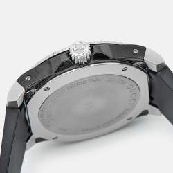 Gucci Black PVD Coated Stainless Steel Rubber Dive 136.2 Men's Wristwatch 45 mm