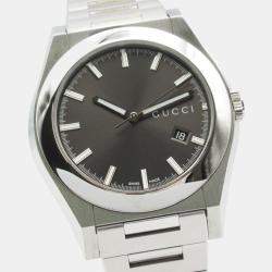 Pre Owned Gucci Grey Stainless Steel Pantheon 115 Automatic Men's Wristwatch 44 mm