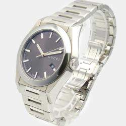 Pre Owned Gucci Grey Stainless Steel Pantheon 115 Automatic Men's Wristwatch 44 mm