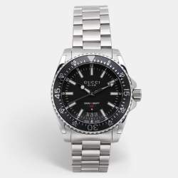 Gucci Black Stainless Steel Dive YA136301 Men's Wristwatch 40 mm