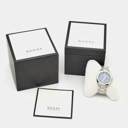 Pre Owned Gucci Blue Stainless Steel GG2570 Series YA142303 Men's Wristwatch 40 mm