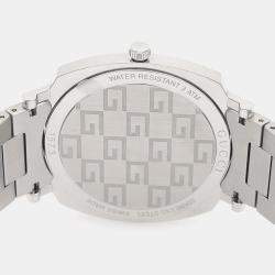 Pre Owned Gucci Grip 157.3 Quartz White Stainless Steel Men's Wristwatch 38 mm