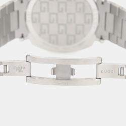 Pre Owned Gucci Grip 157.3 Quartz White Stainless Steel Men's Wristwatch 38 mm