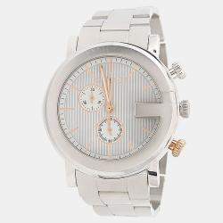 مملوكة مسبقًا Gucci G Chrono 101M Quartz White Stainless Steel Men's Wristwatch 44mm