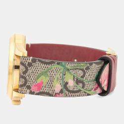 Pre Owned ساعة يد رجالية غوتشي جي-تايمليس 126.4 ستانلس ستيل بنية 38 ملم