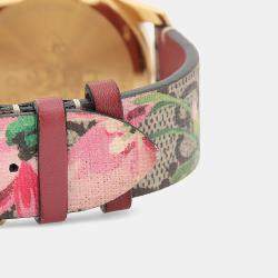 Pre Owned ساعة يد رجالية غوتشي جي-تايمليس 126.4 ستانلس ستيل بنية 38 ملم