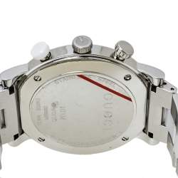 Pre Owned Gucci White Ceramic & Stainless Steel G Chrono 101M Men's Wristwatch 42 mm