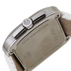 Gucci White Stainless Steel Leather G Coupe Large YA131303 Men's Wristwatch 40 mm