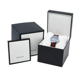Gucci Multicolor Stainless Steel Web G-Timeless YA1264060 Men's Wristwatch 38 mm