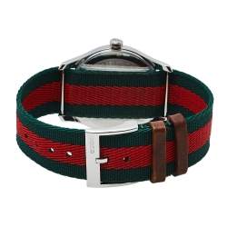 Gucci Multicolor Stainless Steel Web G-Timeless YA1264060 Men's Wristwatch 38 mm