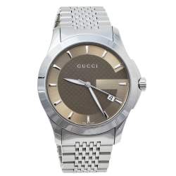 Gucci Brown Stainless Steel G-Timeless YA126406 Men's Wristwatch