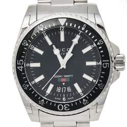 Gucci Black Stainless Steel Dive YA136301 Men's Wristwatch 40 mm