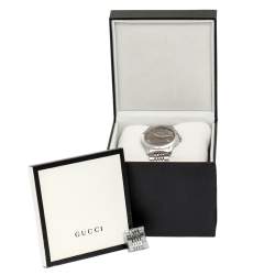 مملوكة مسبقًا ساعة يد رجالية غوتشي جي- تيمليس YA126406 ستانلس ستيل بنية 38 مم